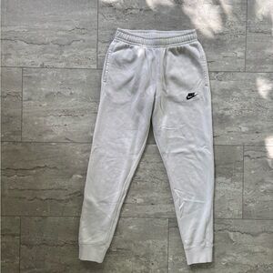 Nike White Sweatpants with Tapered Jogger Style